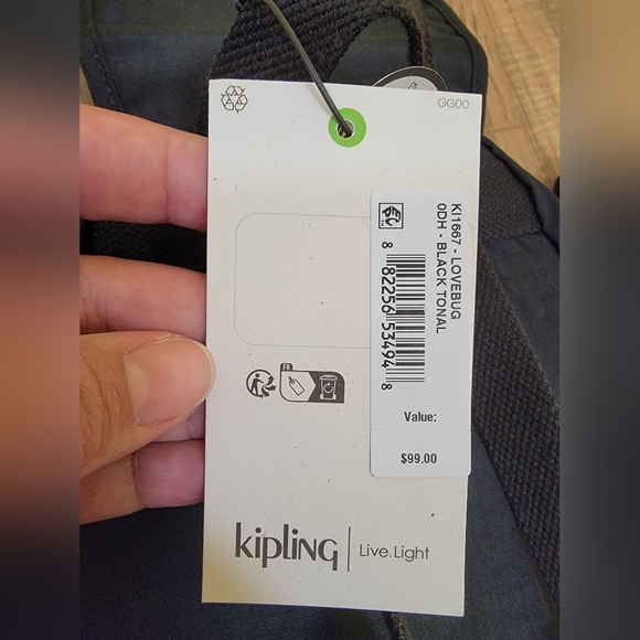 Kipling Lovebug Small Backpack, black tonal - Picture 9 of 10